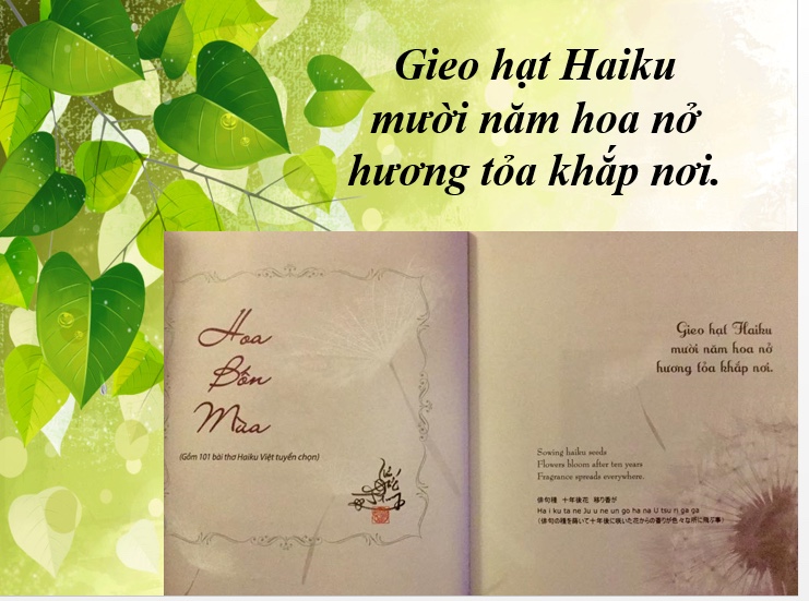 Tập thơ haiku “Hoa bốn mùa” của “Ông già haiku” Lưu Đức Trung vừa được xuất bản năm 2017